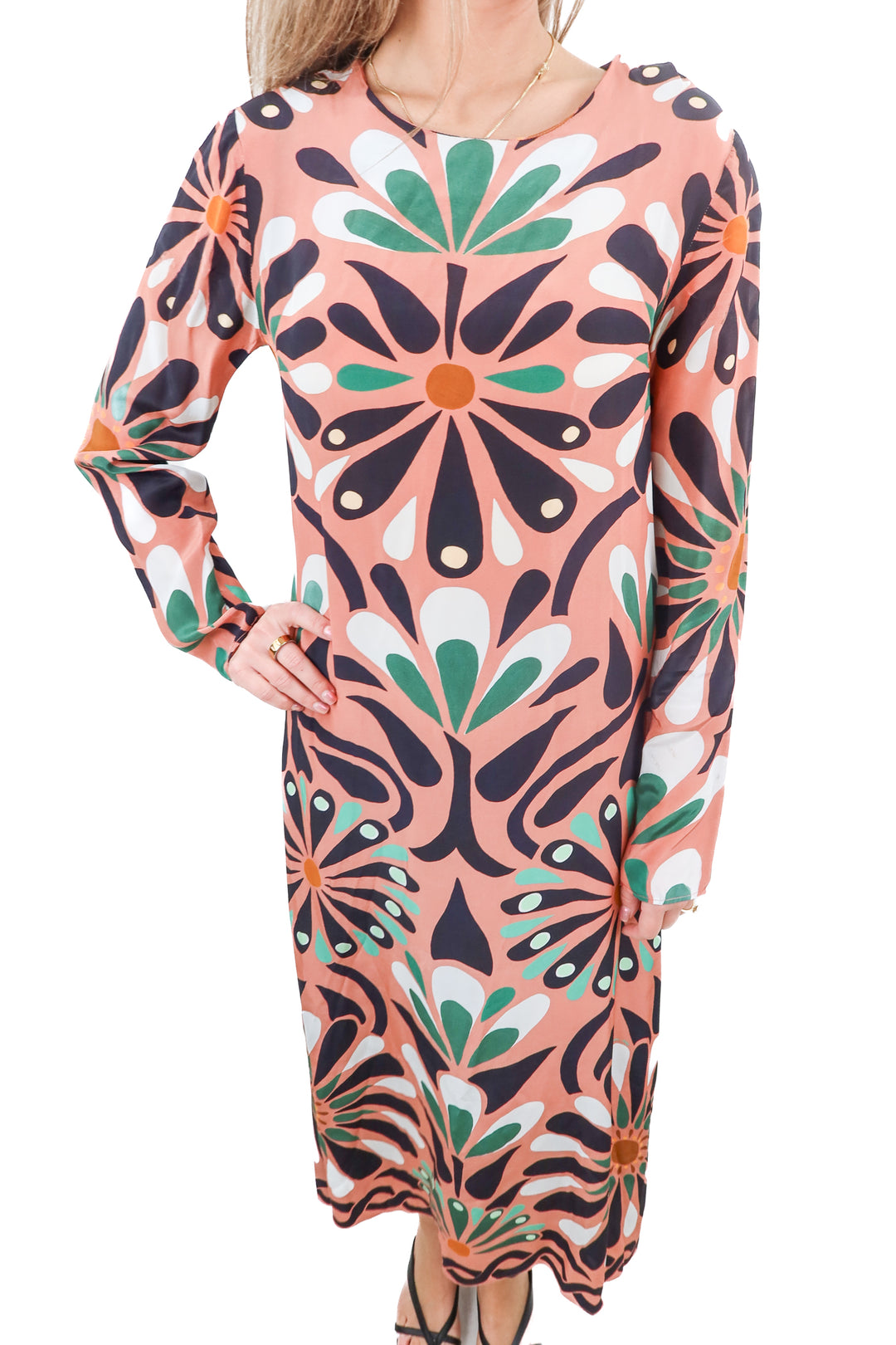 Farm Rio floral long sleeve maxi dress(XS)