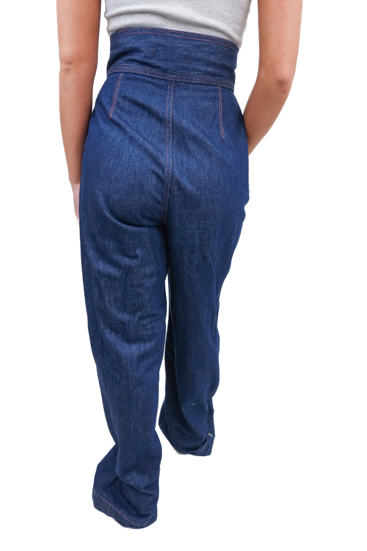 Madeintomboy button front highwaisted jeans (25; retail $346)
