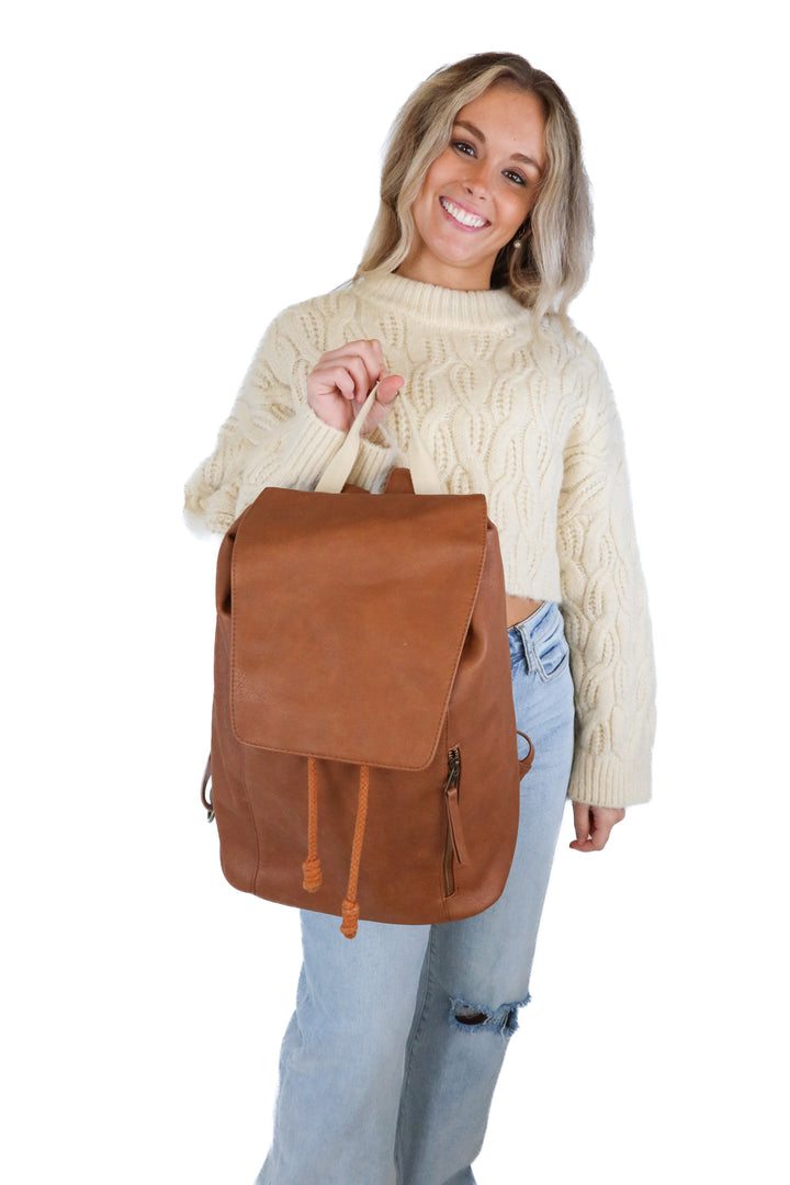 Universal Threads Cognac Faux Leather Backpack