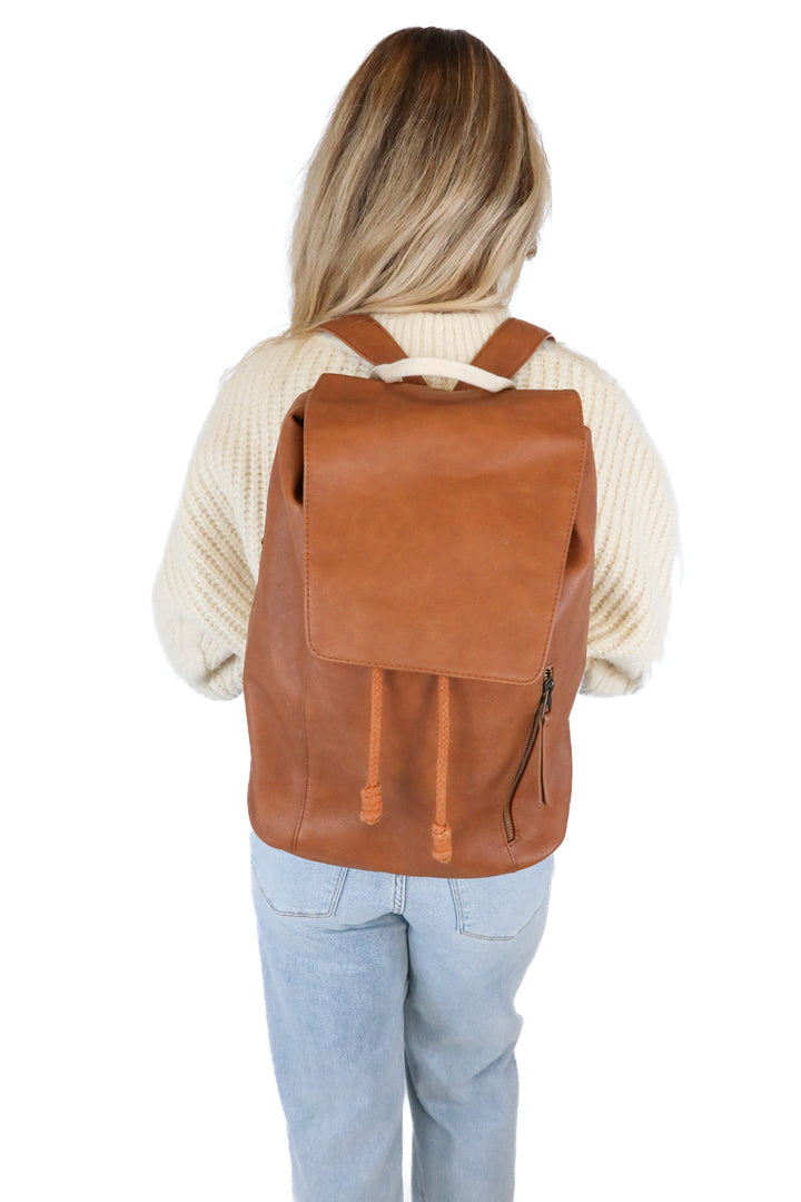 Universal Threads Cognac Faux Leather Backpack
