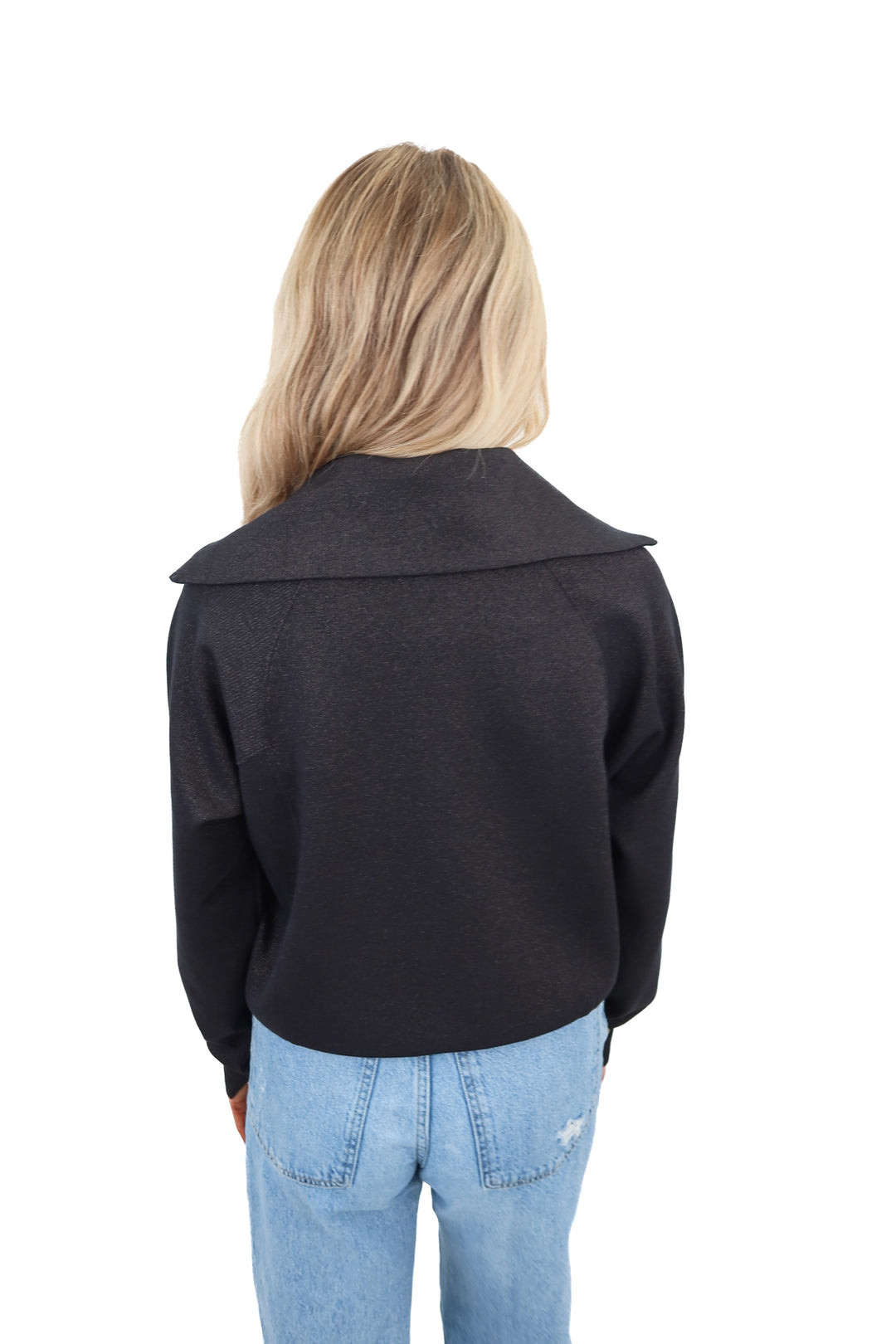 Spanx black and gold thread halfzip NWT (XS; retail $128)