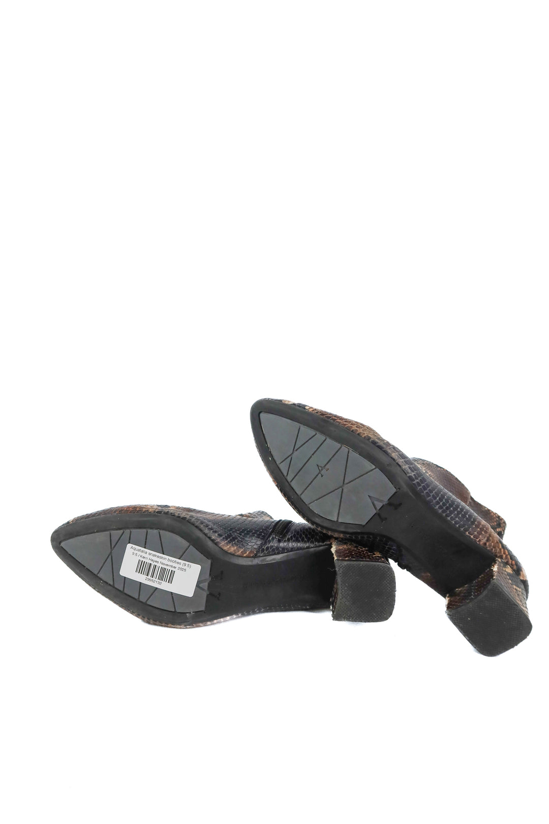 Aquatalia snakeskin booties (9.5; retail $395)