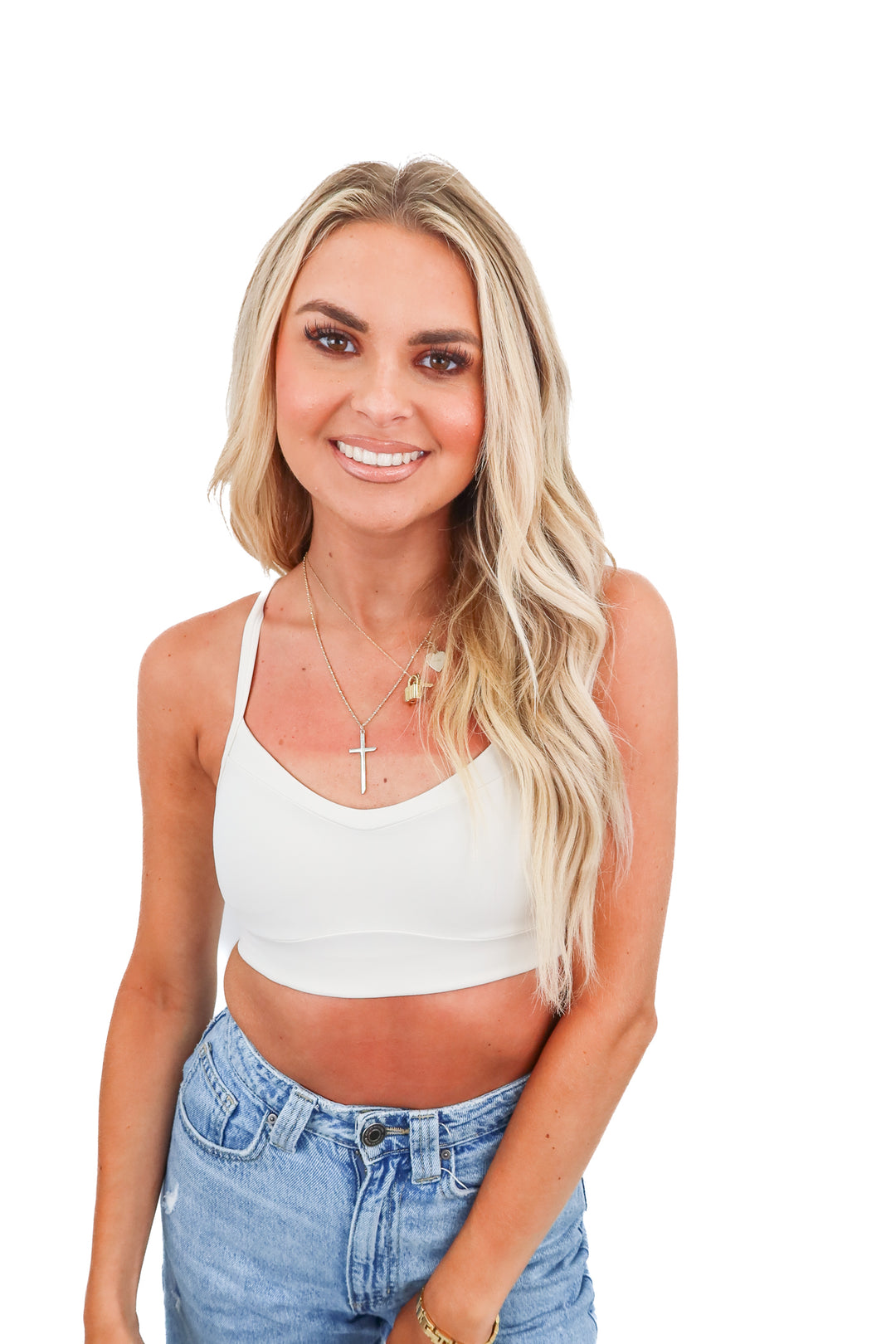 Athleta cream sports bra (XS)
