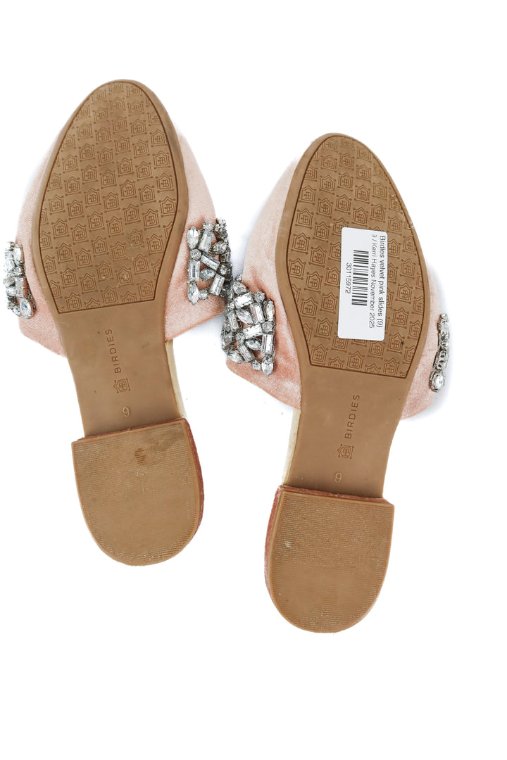 Birdies velvet pink slides (9)