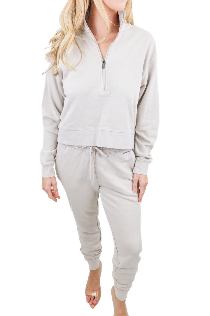 Tommy John silver gray quarter zip/jogger 2pc set (S; retail $178)