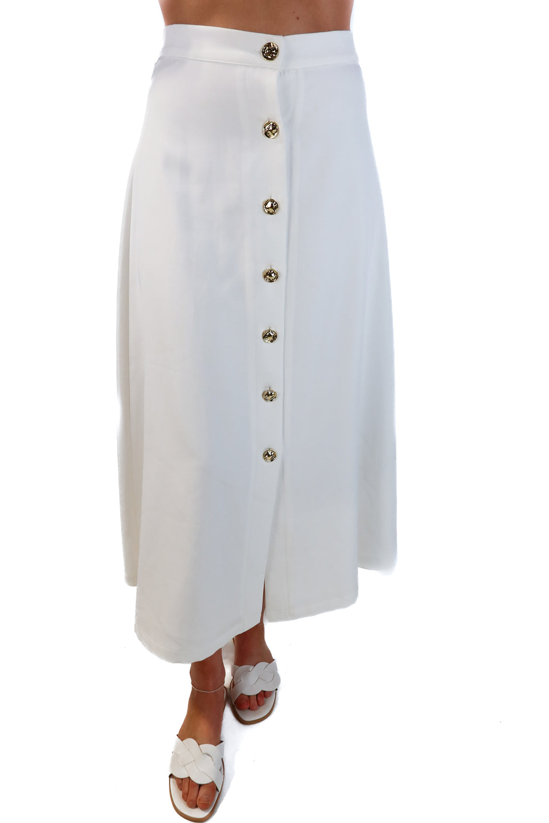 Commense White Midi Skirt (S; retails for $55)