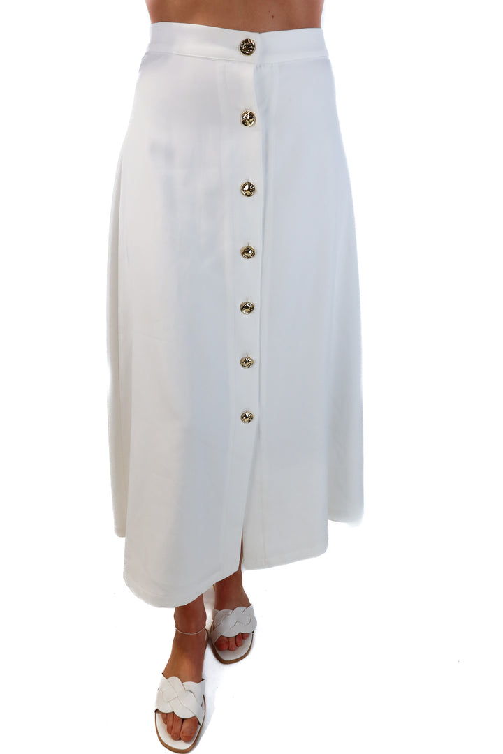 Commense White Midi Skirt (S; retails for $55)