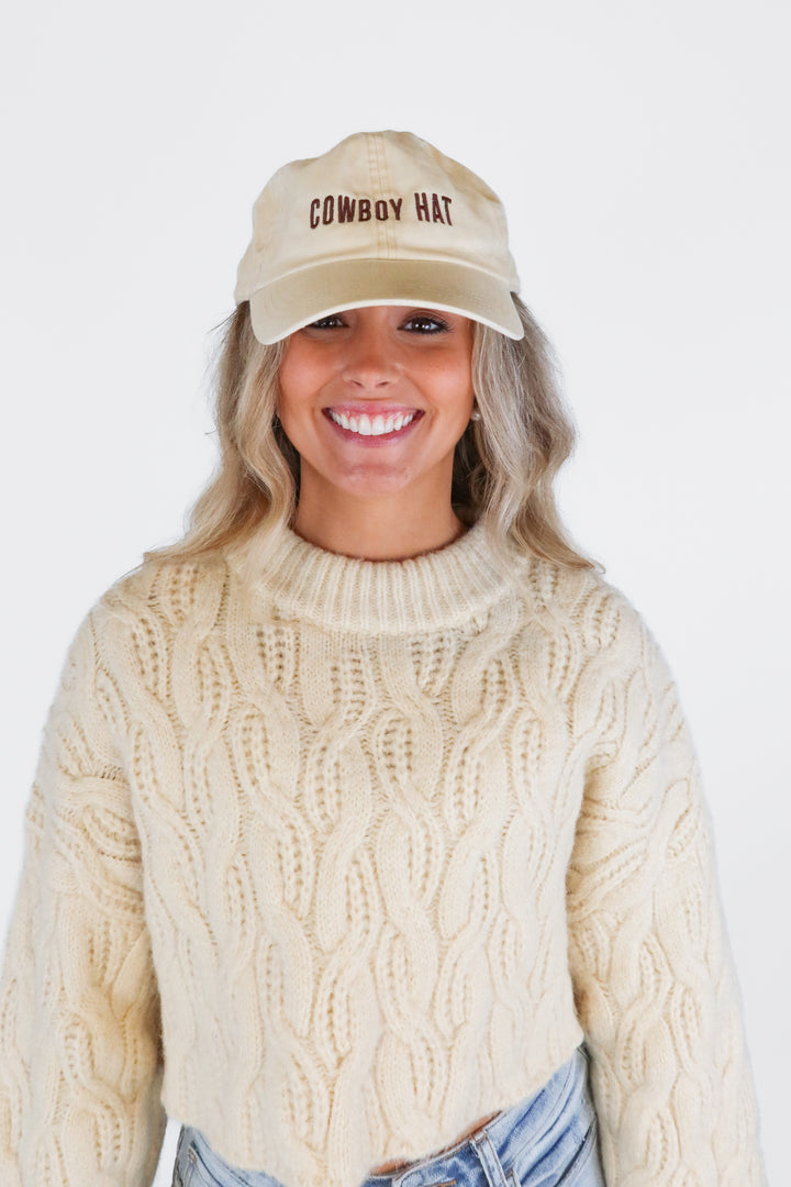 Beige/Brown COWBOY HAT Cap