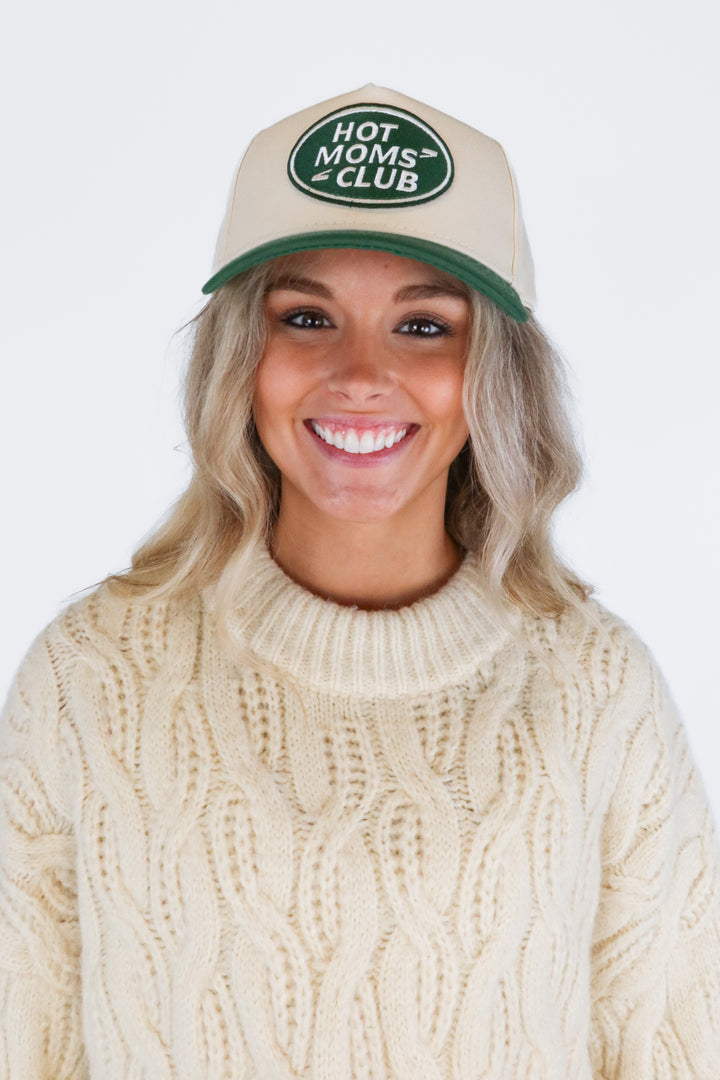 Green/Beige Hot Moms Club Cap NWOT