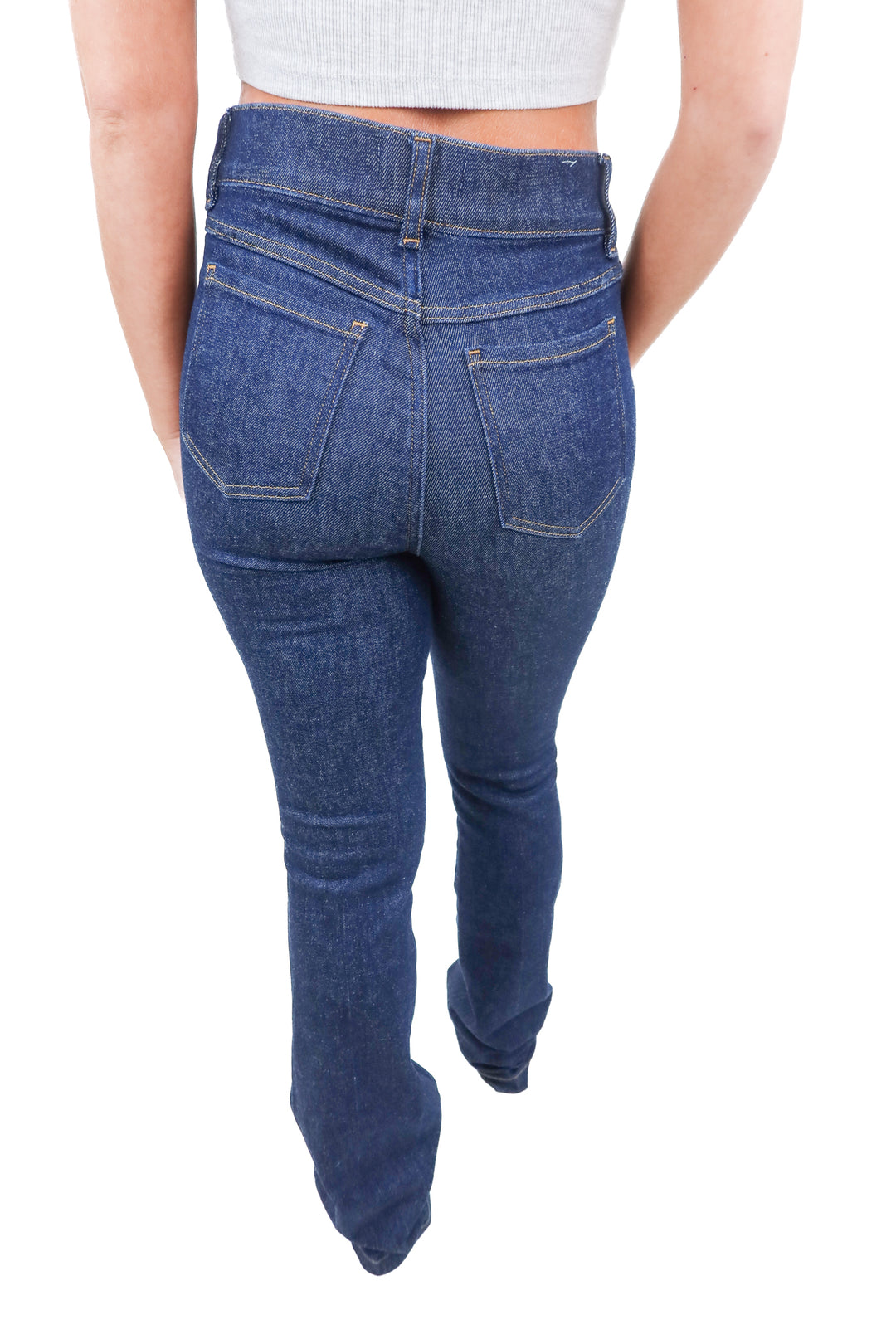 Spanx dark wash wideleg jeans (S)
