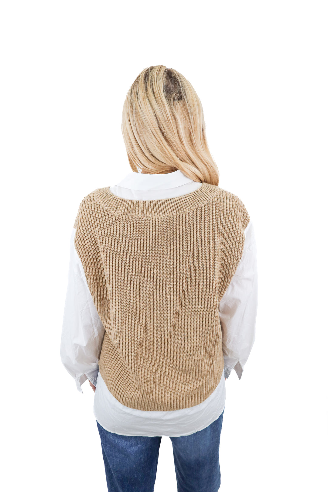Vici tan sweater vest top (S)