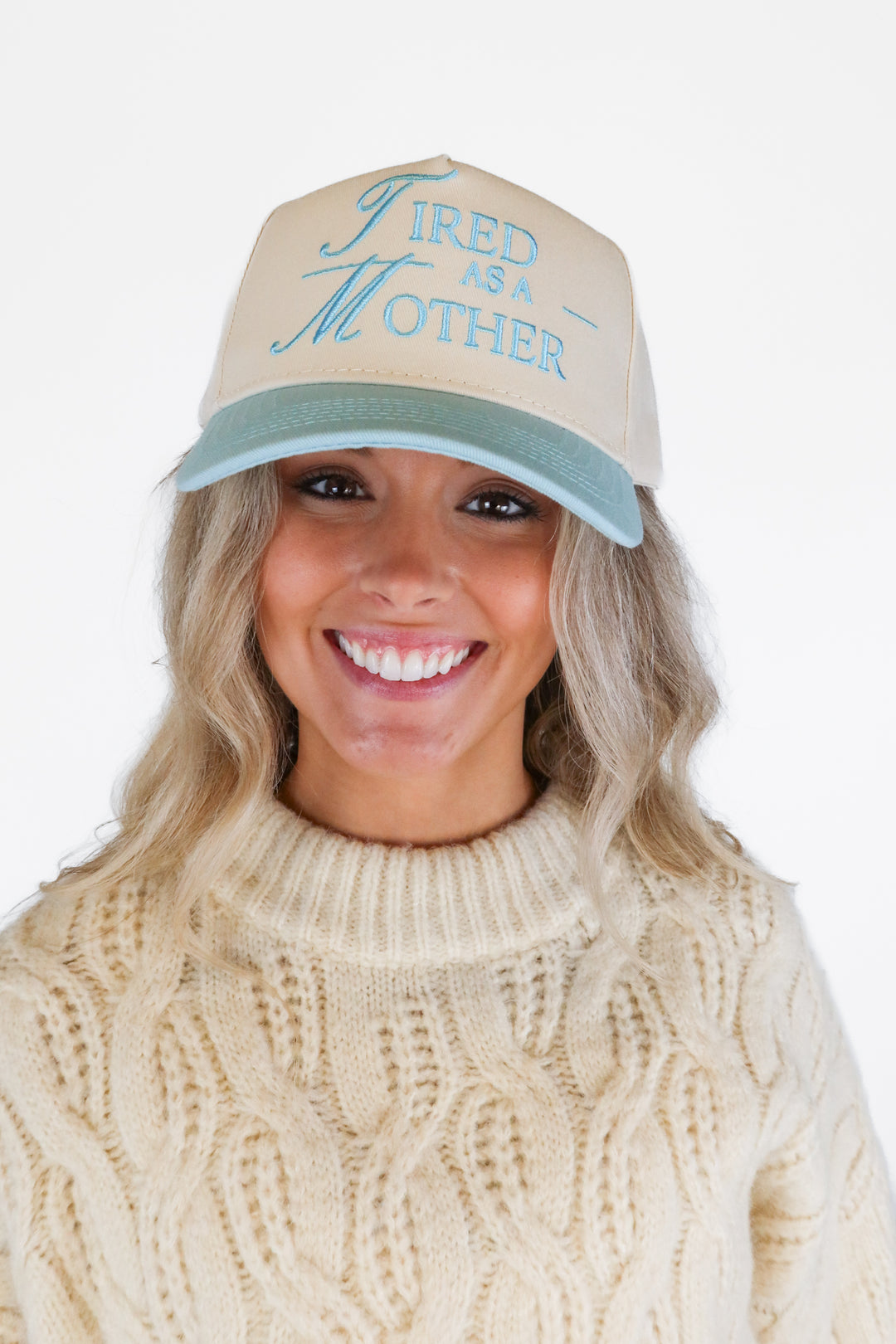 Blue/Beige Tired As A Mother Cap NWOT