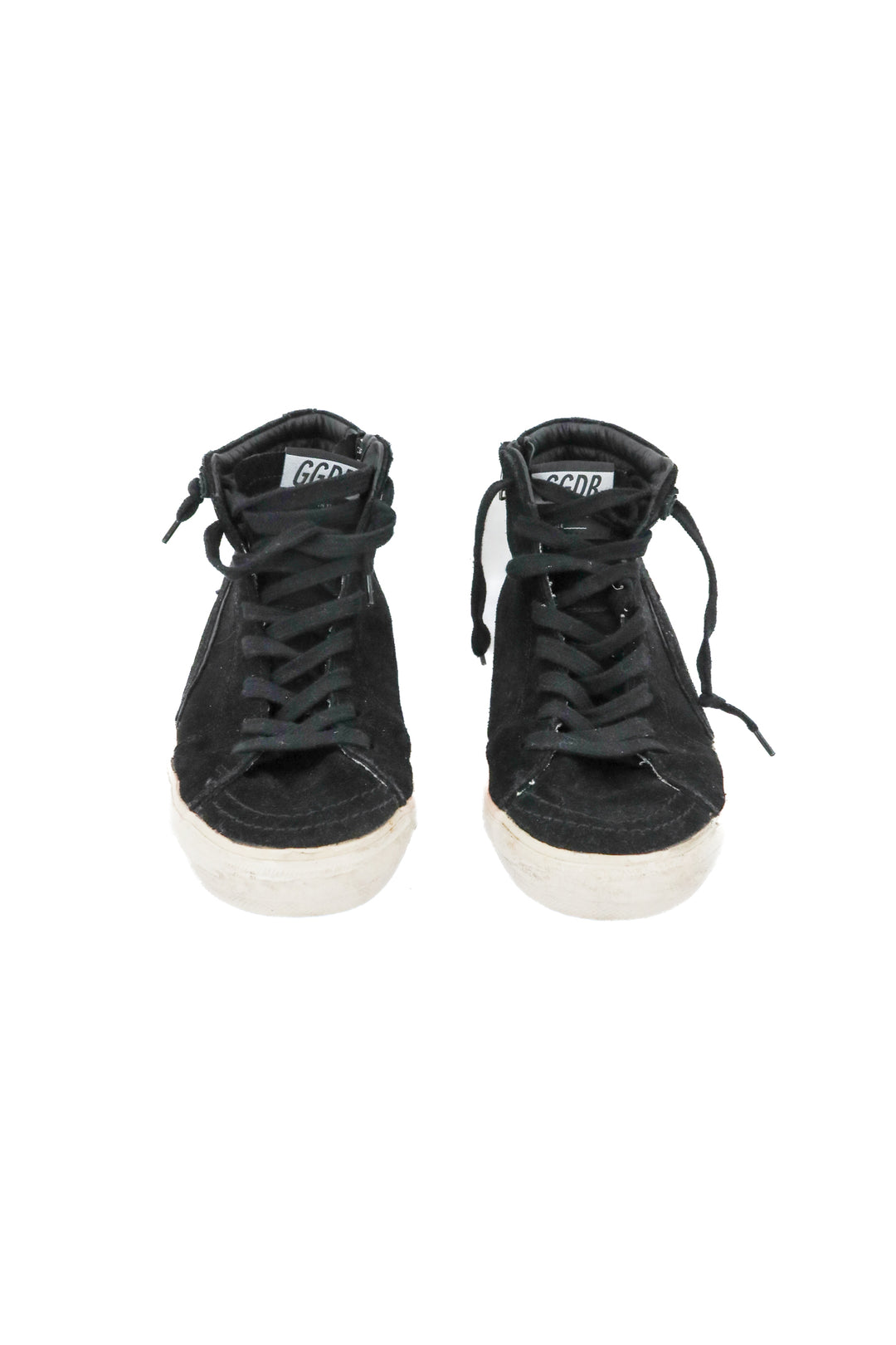 golden goose black suede slides (38; retail $660)