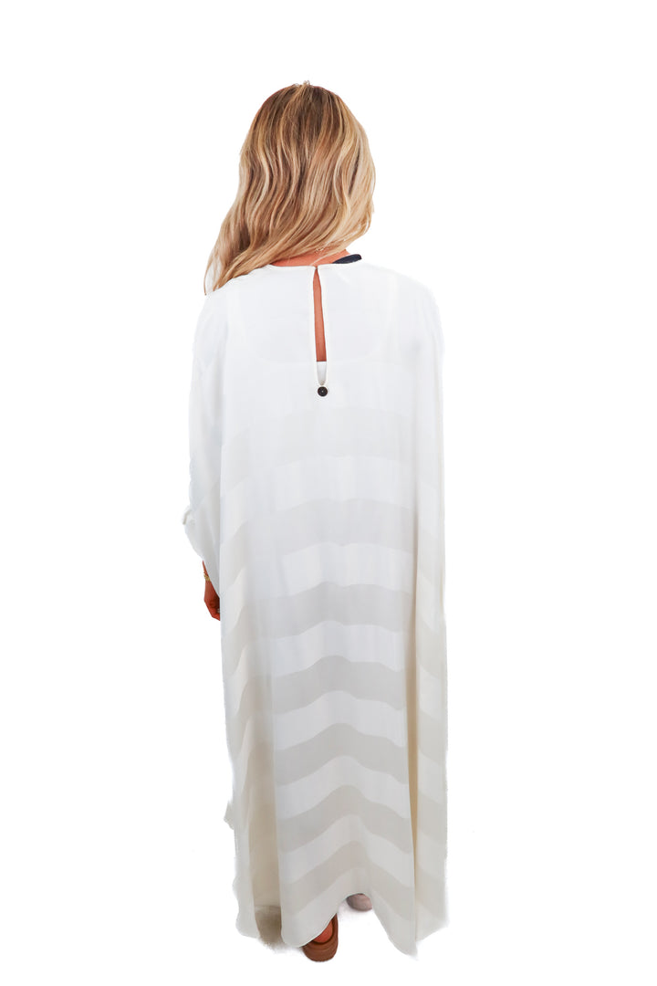recreo san miguel cream striped cover up (OS; retail $475)