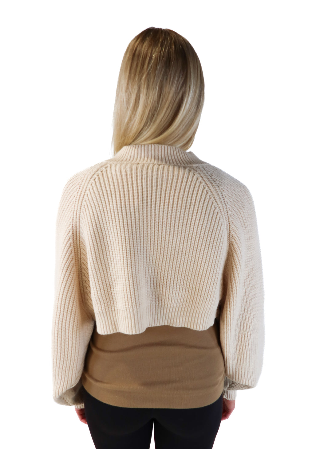 Vici beige cropped open front sweater (s; retails for $58)
