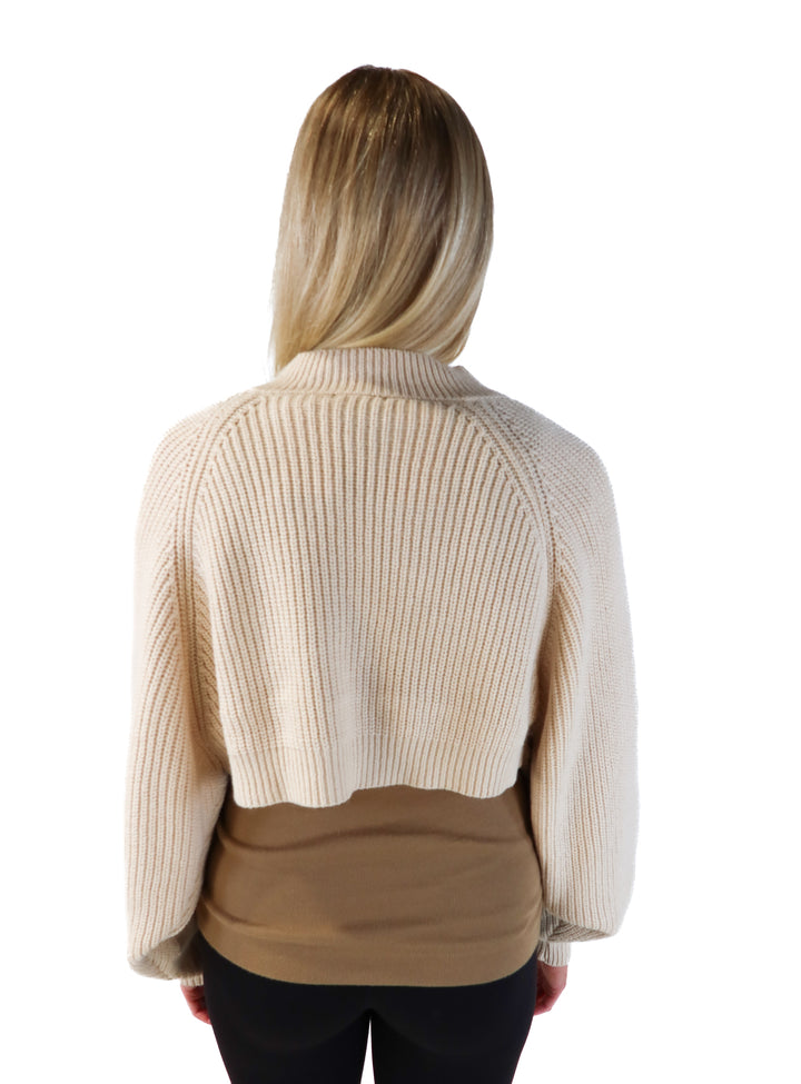 Vici beige cropped open front sweater (s; retails for $58)