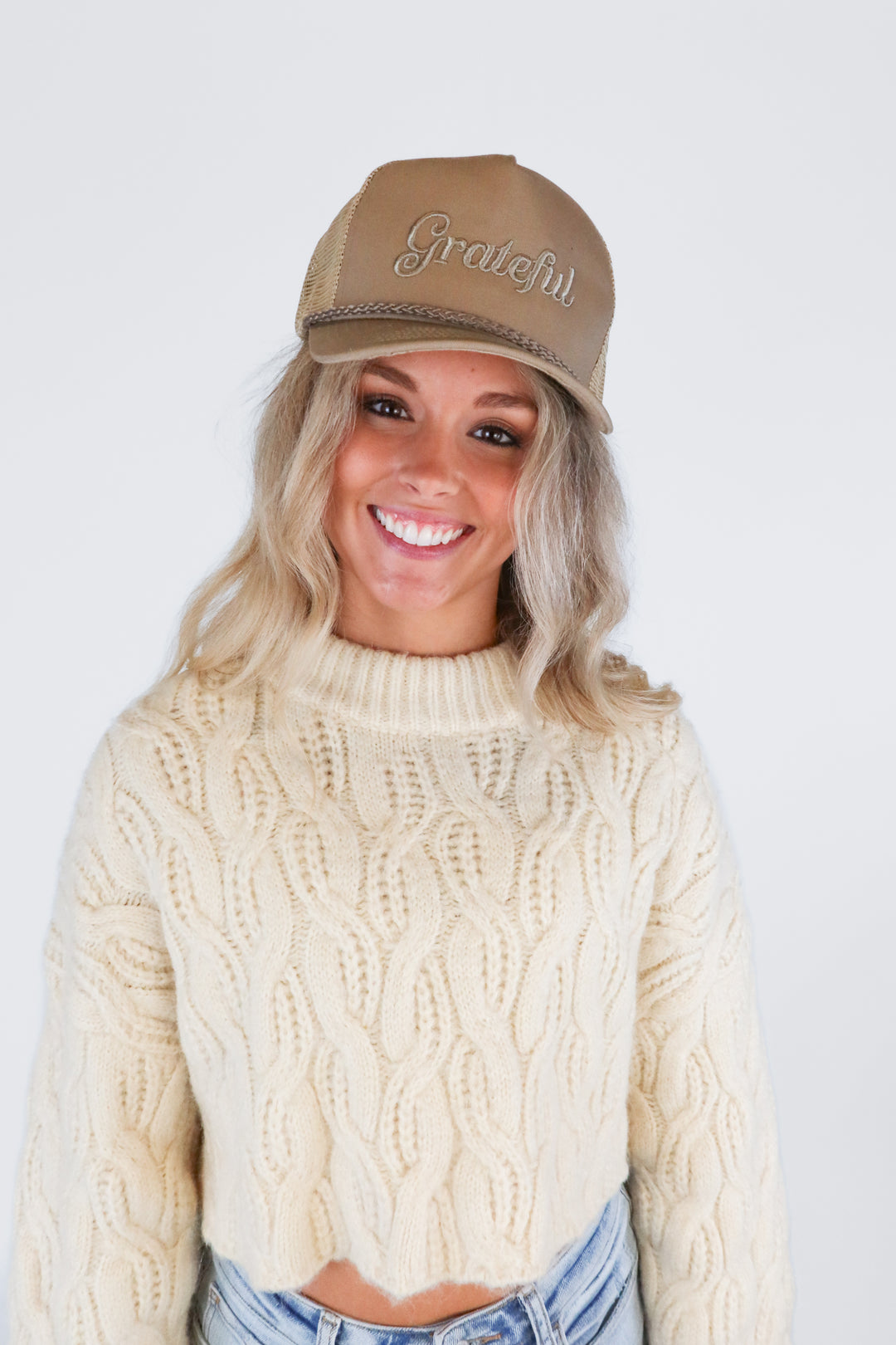 Taupe Grateful Trucker Hat