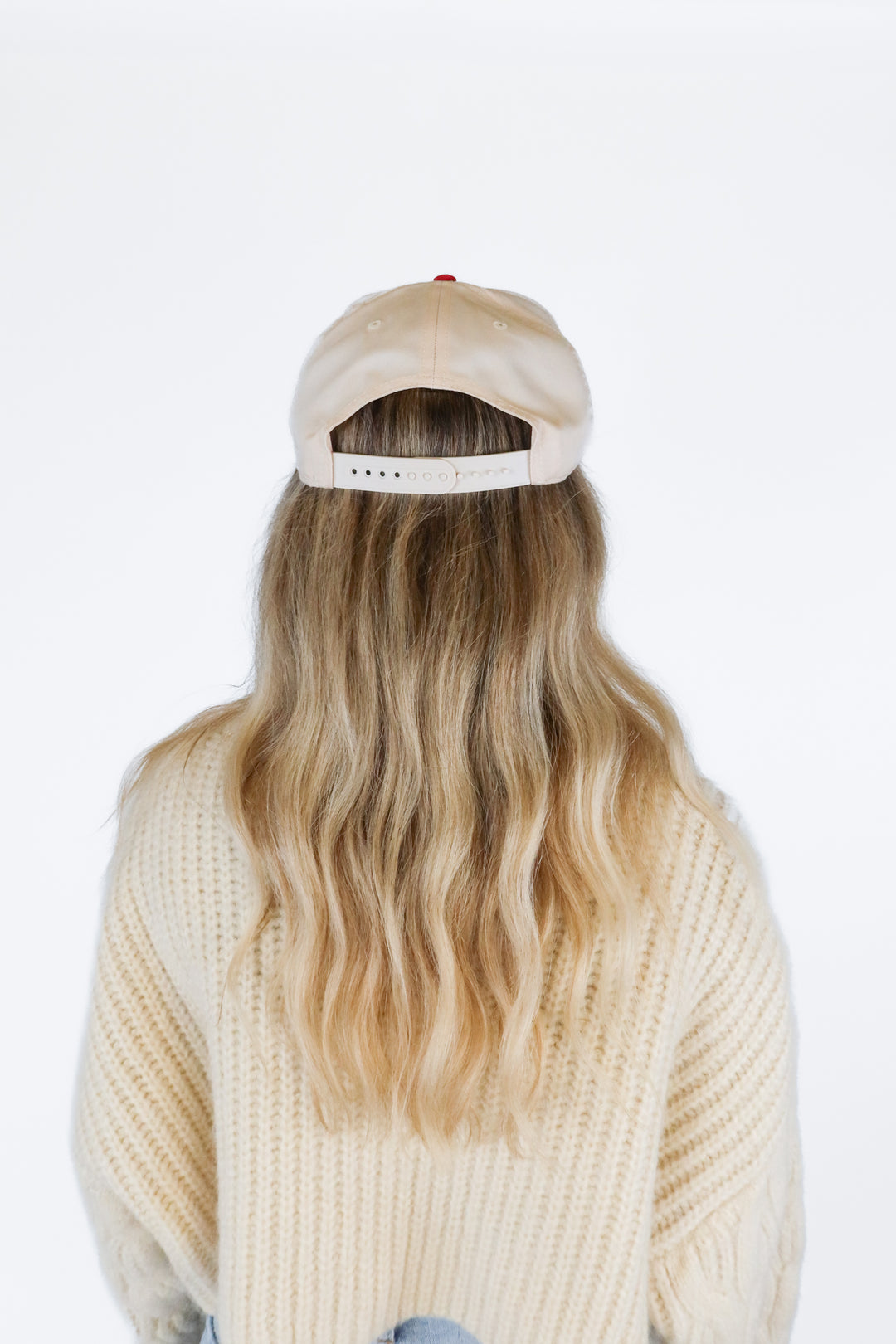Beige/Red Certified Woo Girl Cap NWT