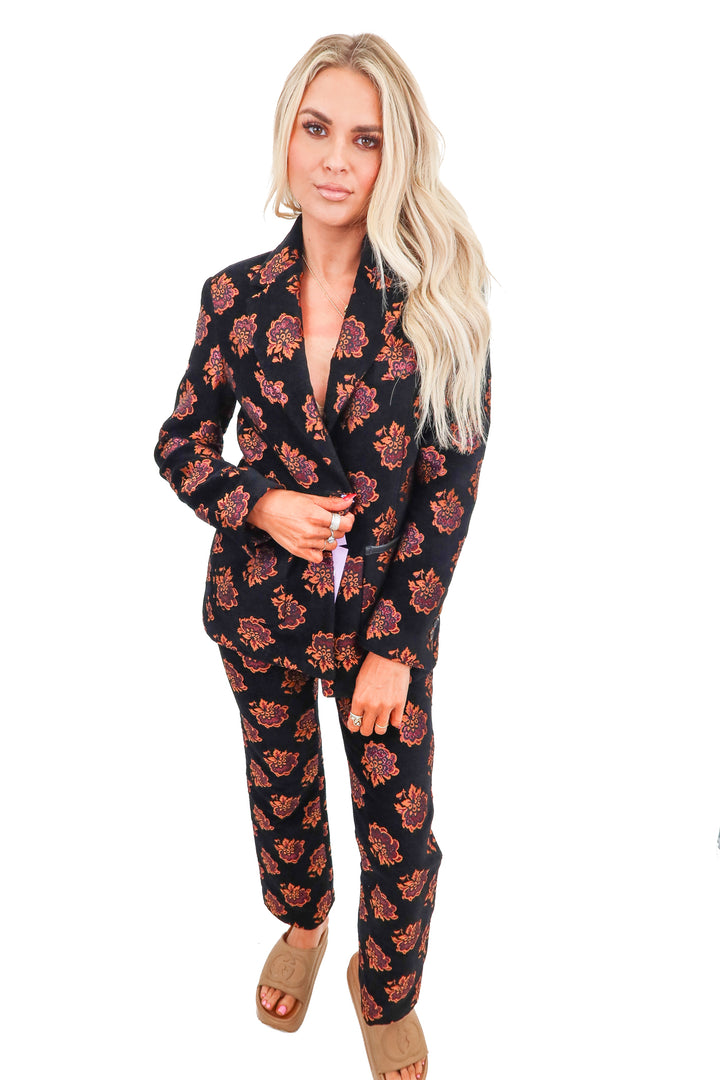 double j rosette jaquard blazer set NWT (xs; retail $1,725)
