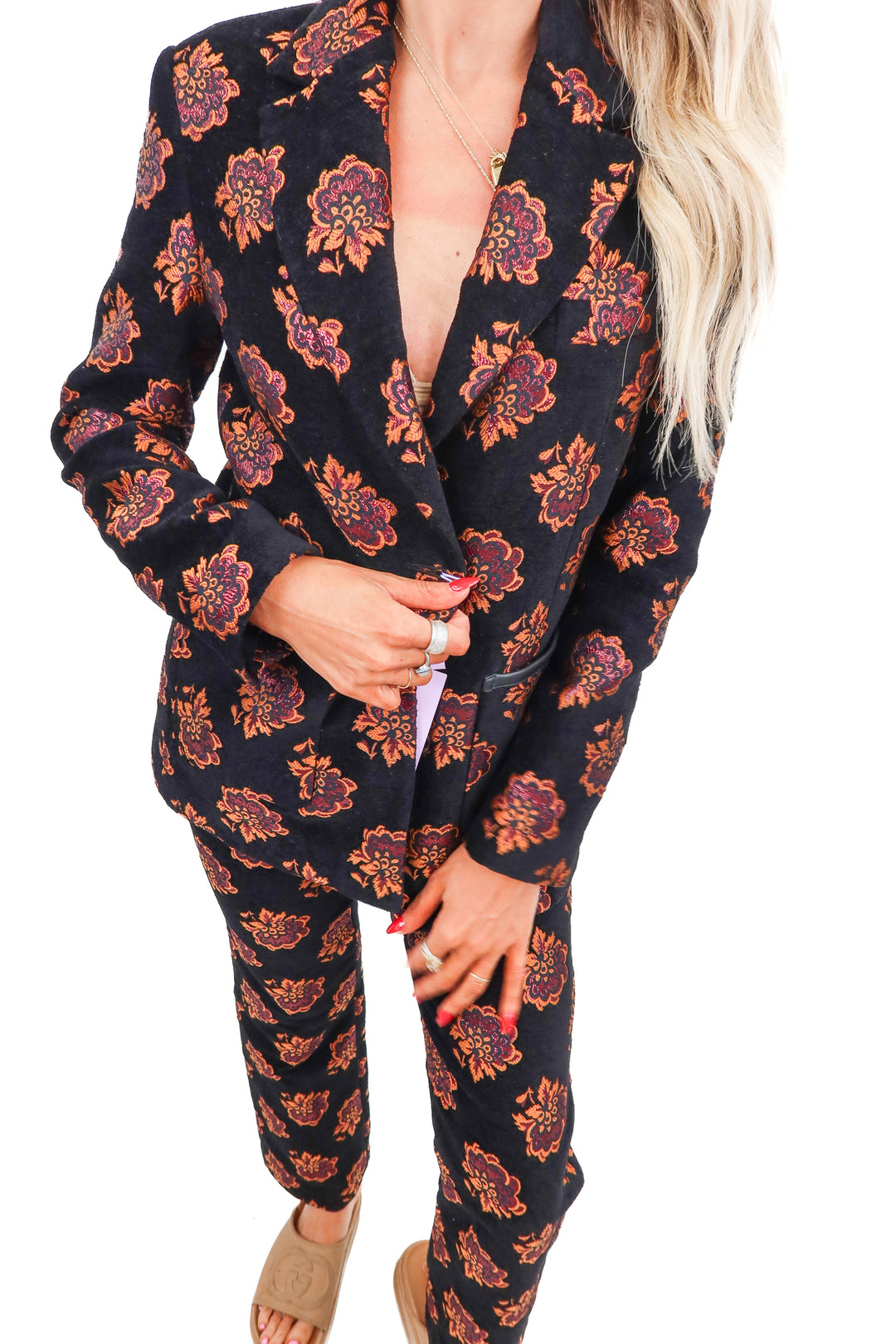 double j rosette jaquard blazer set NWT (xs; retail $1,725)