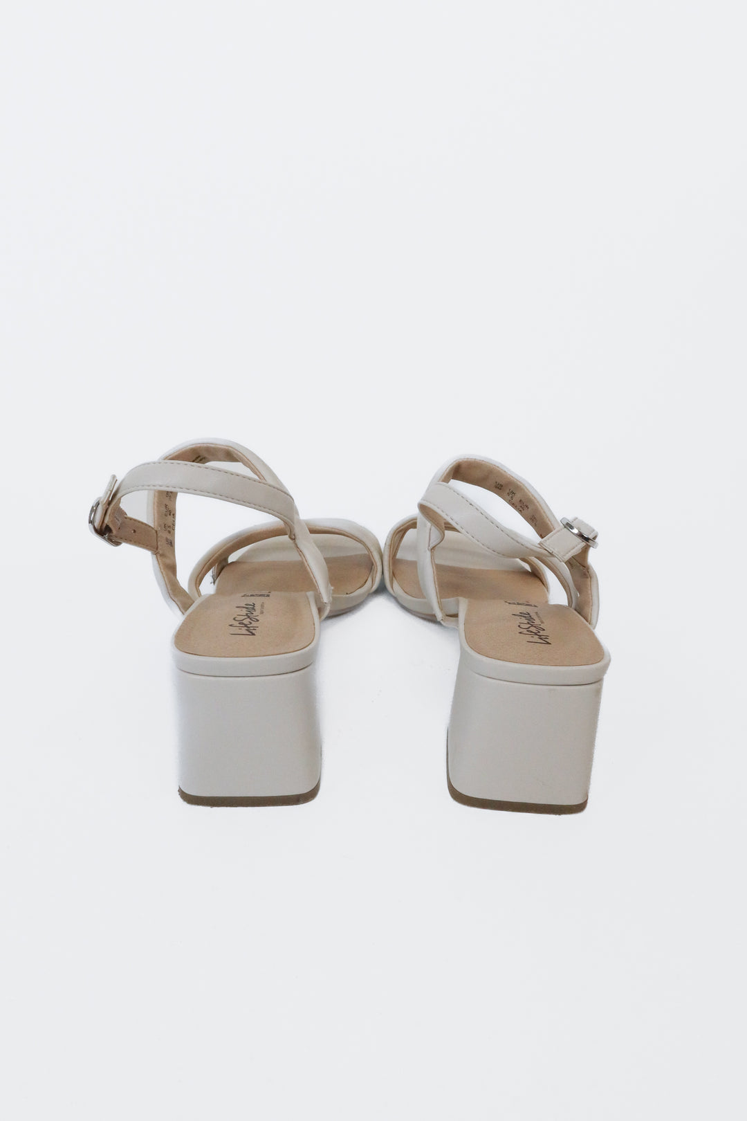 Life Stride Cream Low Heel Sandals (9)