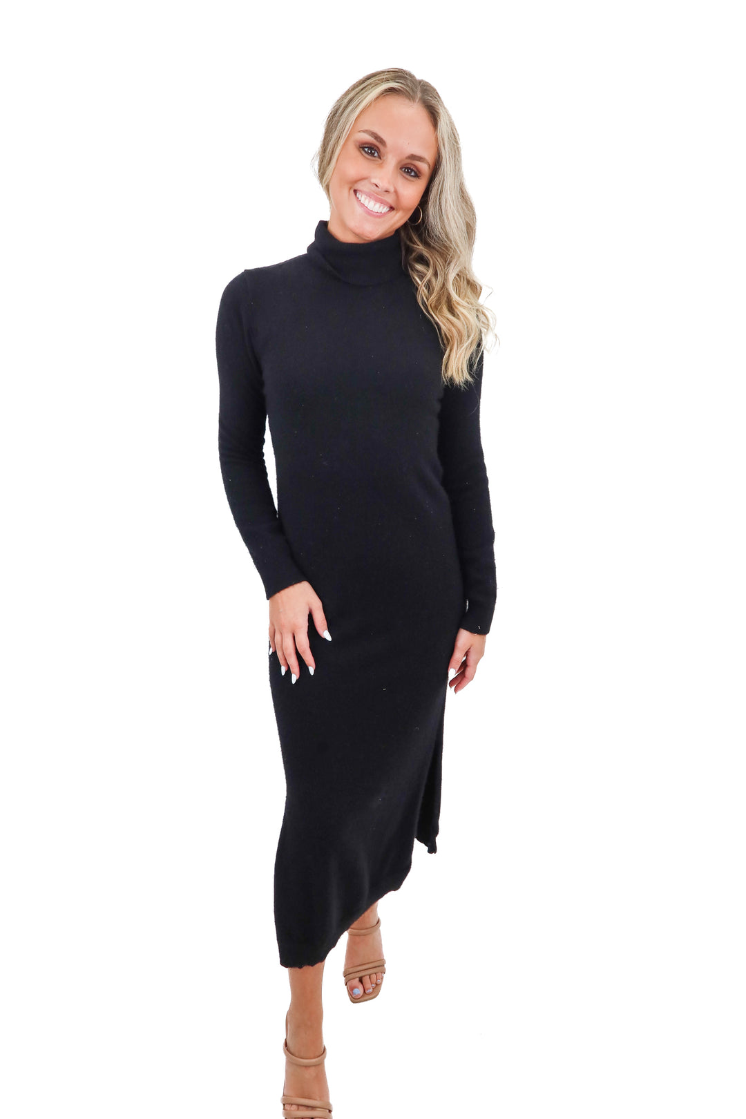 Theory turtleneck black sweater dress (S)