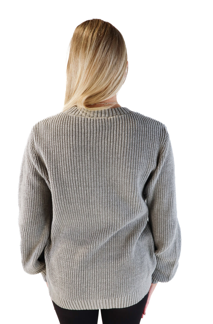 Vici grey cardigan with white detail (s; retails for $74)