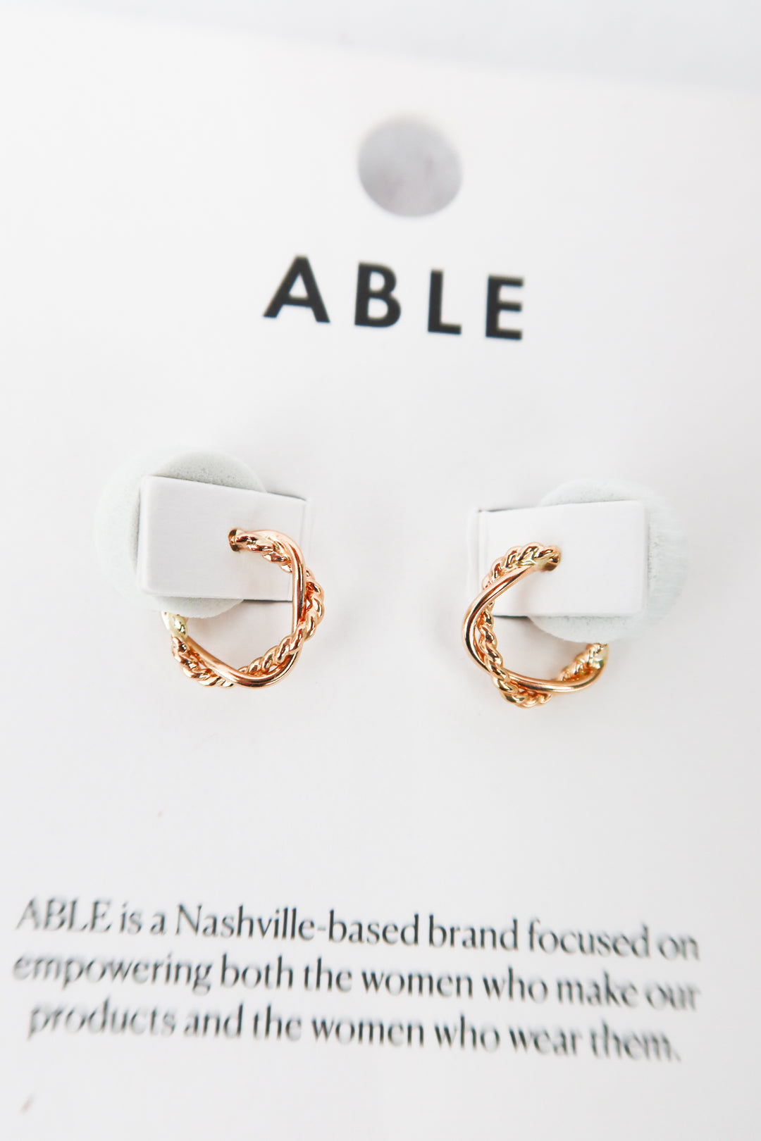 Able braided mini hoops NWT