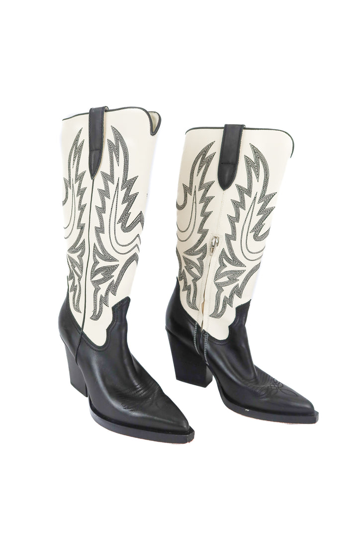 Dolce Vita black and white cowboy boots (7)