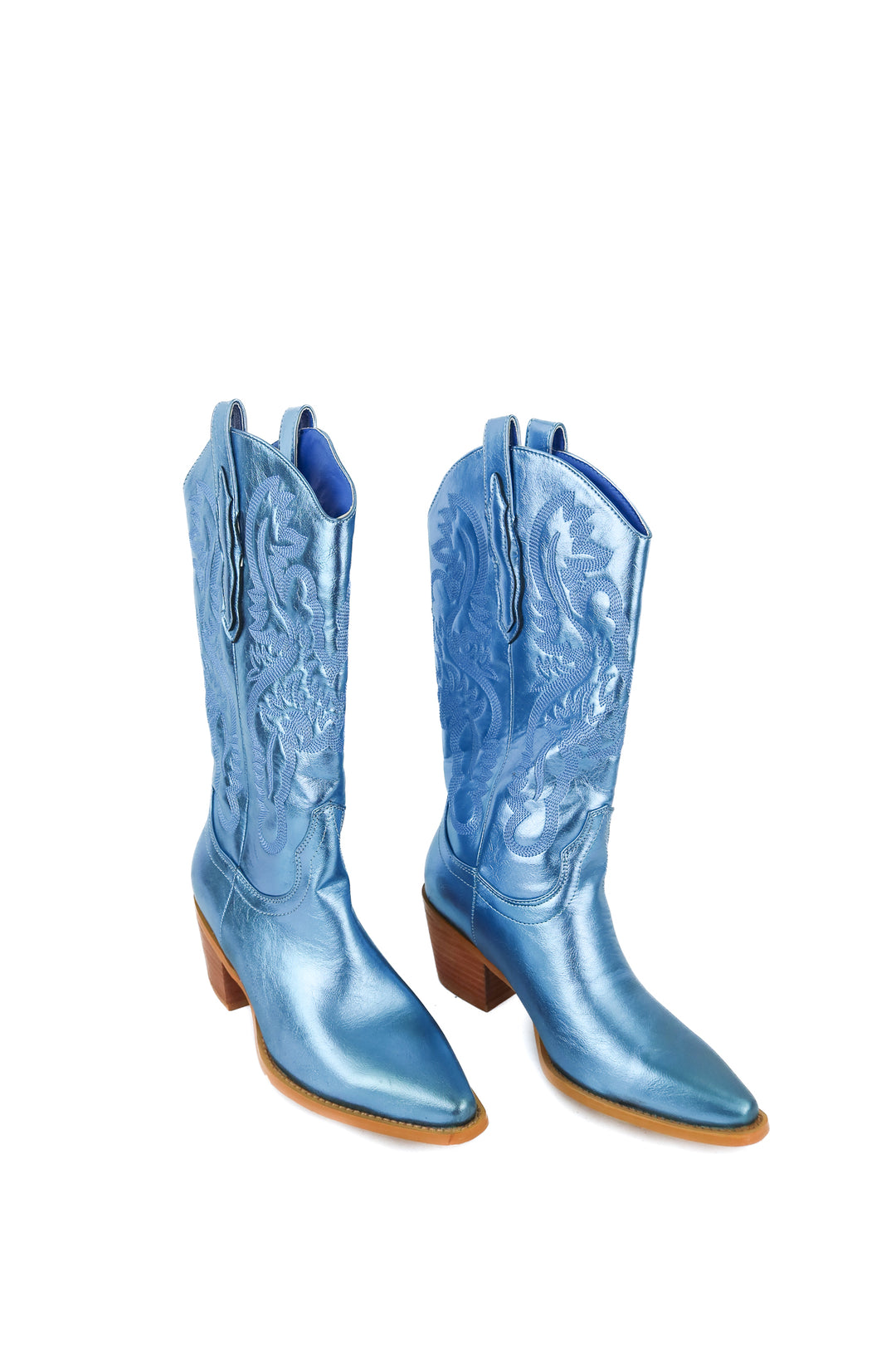 Metallic blue cowboy boots NWT (7)