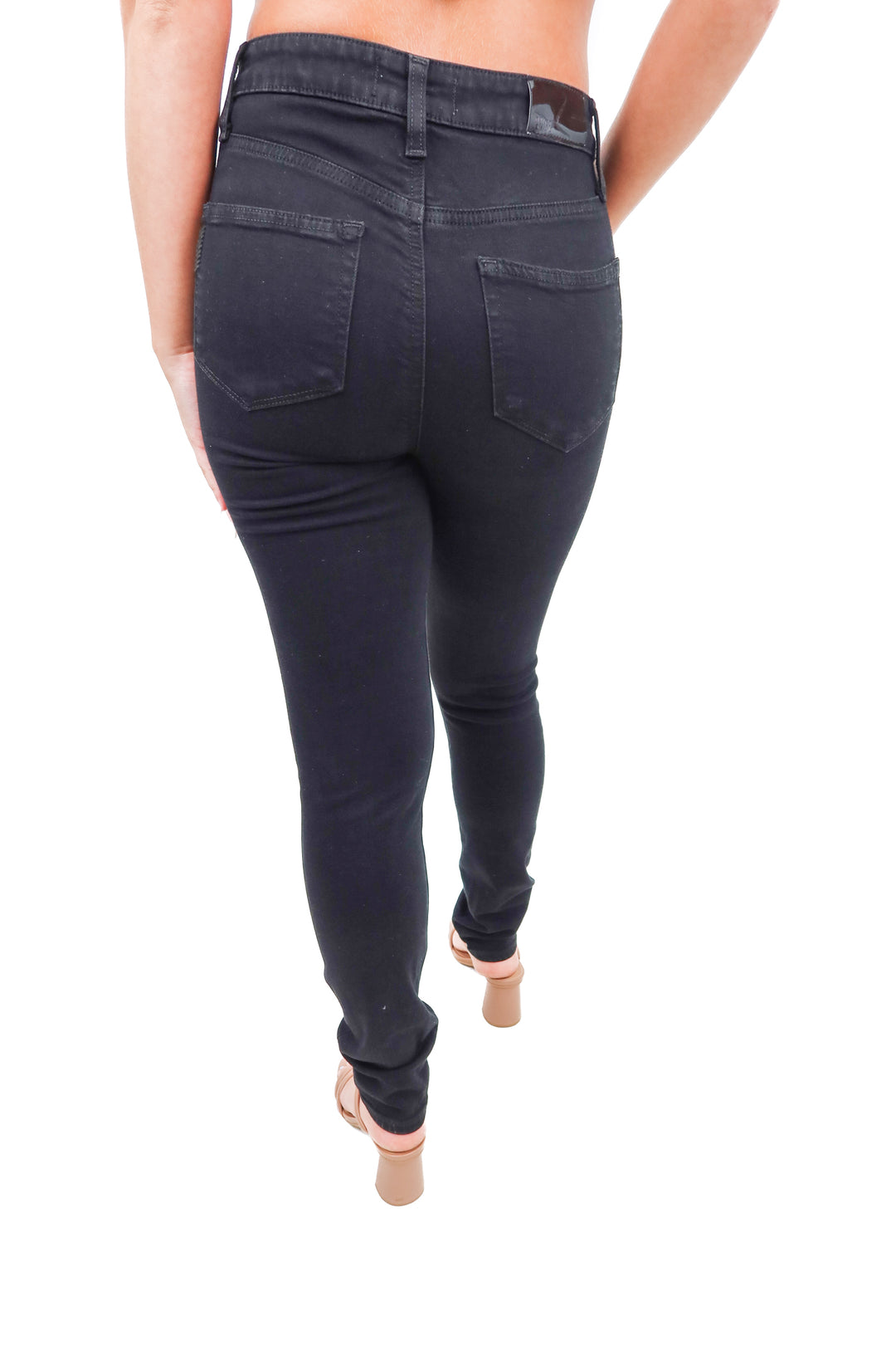 paige black "gemma" skinny jeans (25; retail $249)