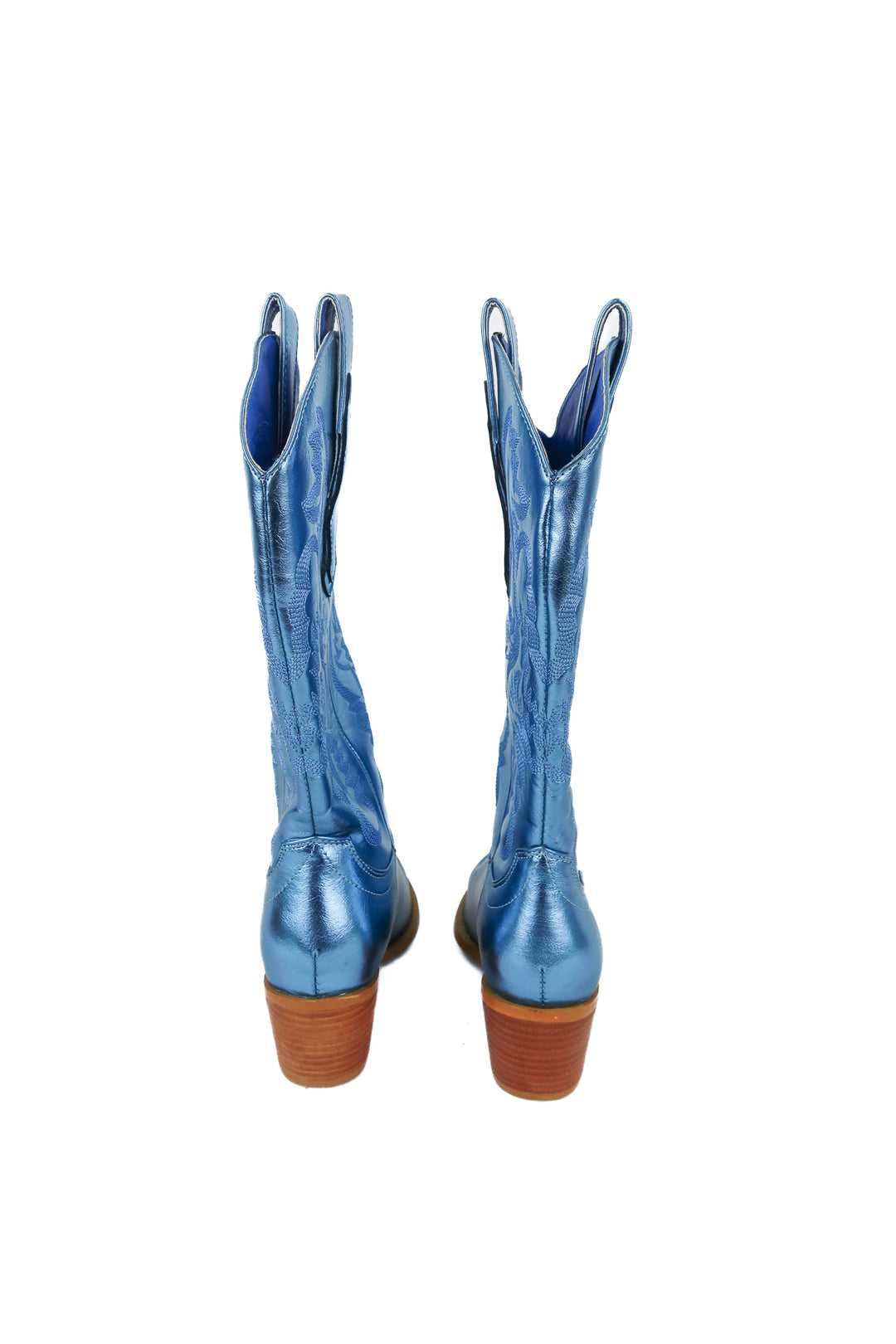 Metallic blue cowboy boots NWT (7)