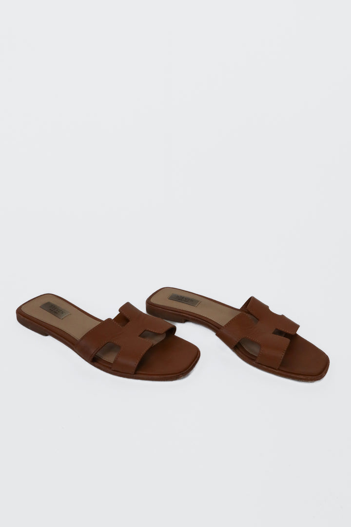 Steven Cognac H Slide Sandals (9)