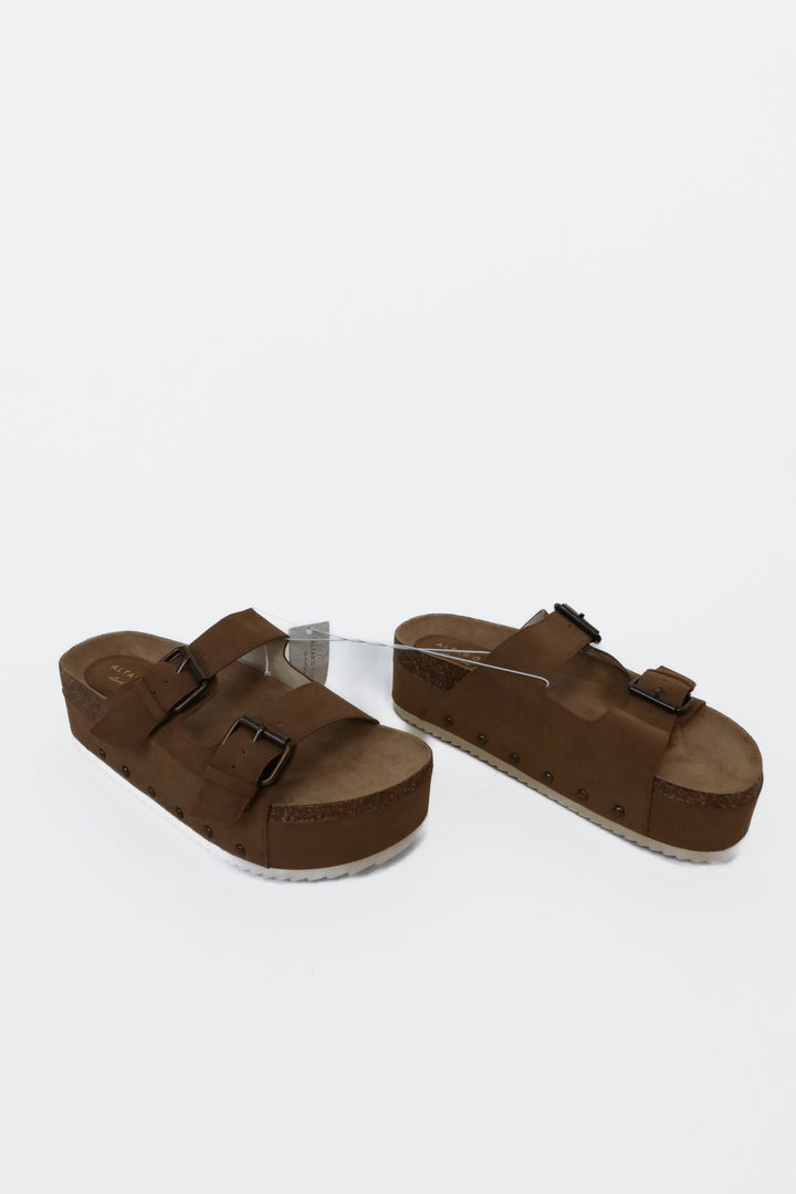 Altar'd State Brown Buckle Platform Sandals NWT (9; Retail $74)