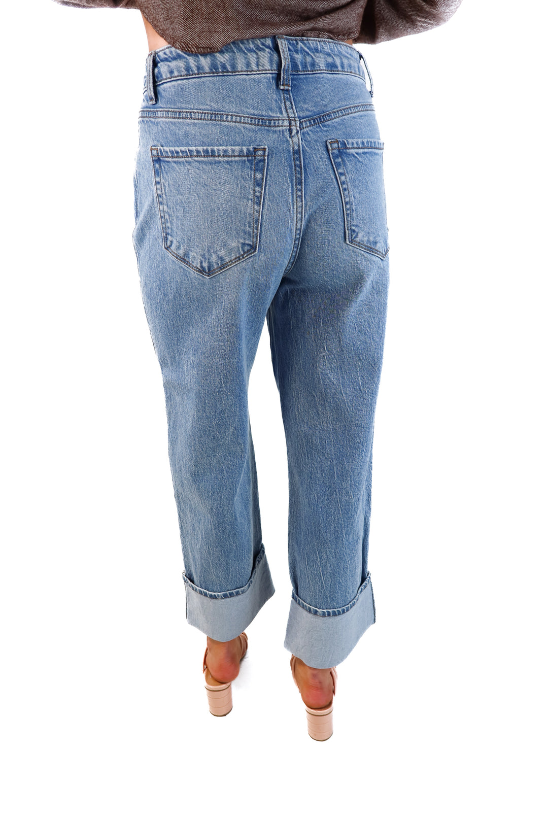 Vici light wash folded hem jeans NWT (27; retails for $74)