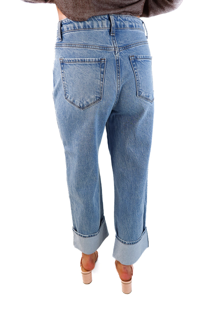 Vici light wash folded hem jeans NWT (27; retails for $74)