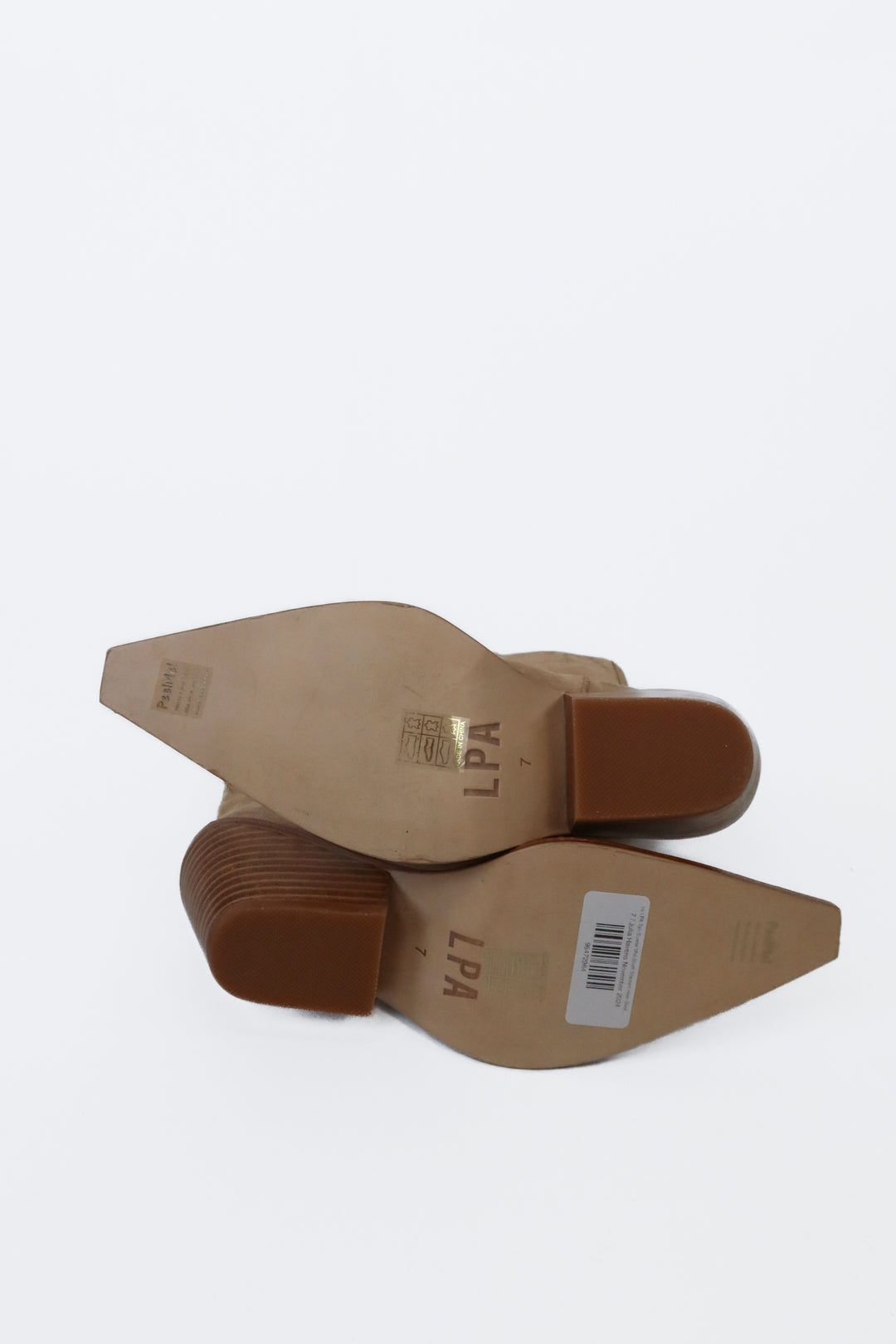 LPA Tan Suede Mid-Shaft Stacked Heel Boots NWOT (7; $268)