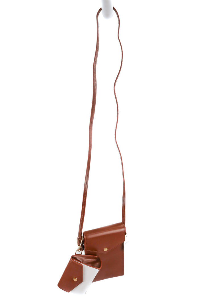 Jcrew brown leather phone bag NWT
