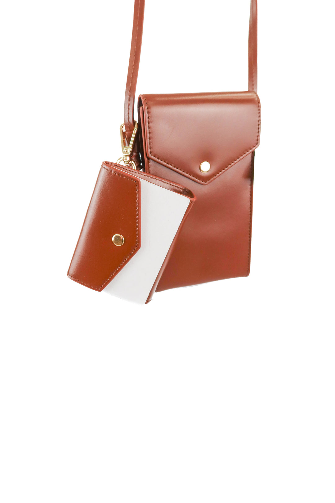 Jcrew brown leather phone bag NWT