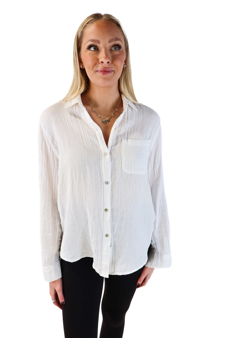 Rails White Cotton Gauze Shirt (M; retails for $168)
