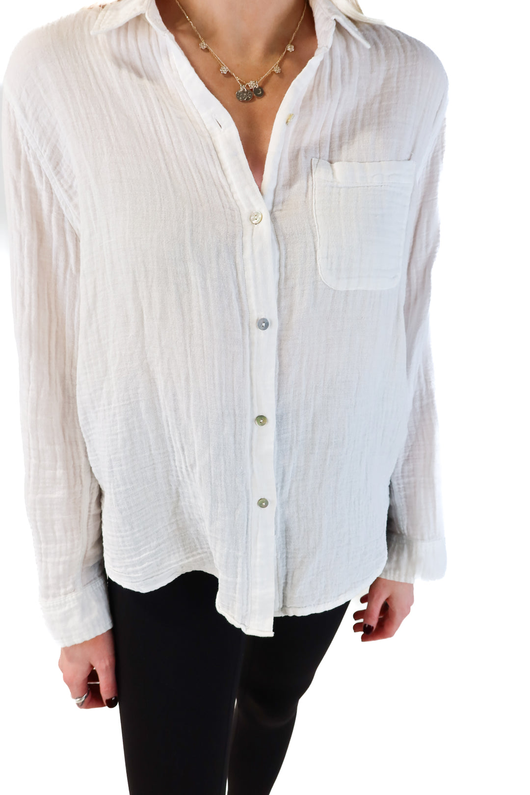 Rails White Cotton Gauze Shirt (M; retails for $168)