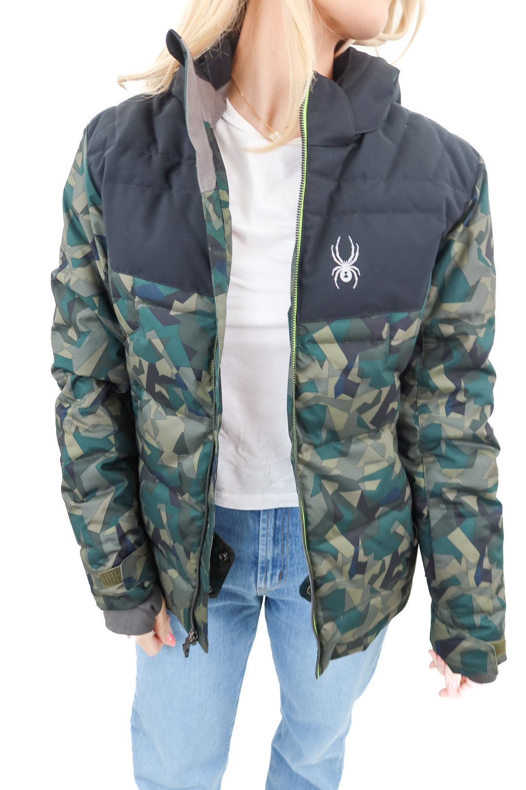 Spyder geometric print camo color winter jacket (18)