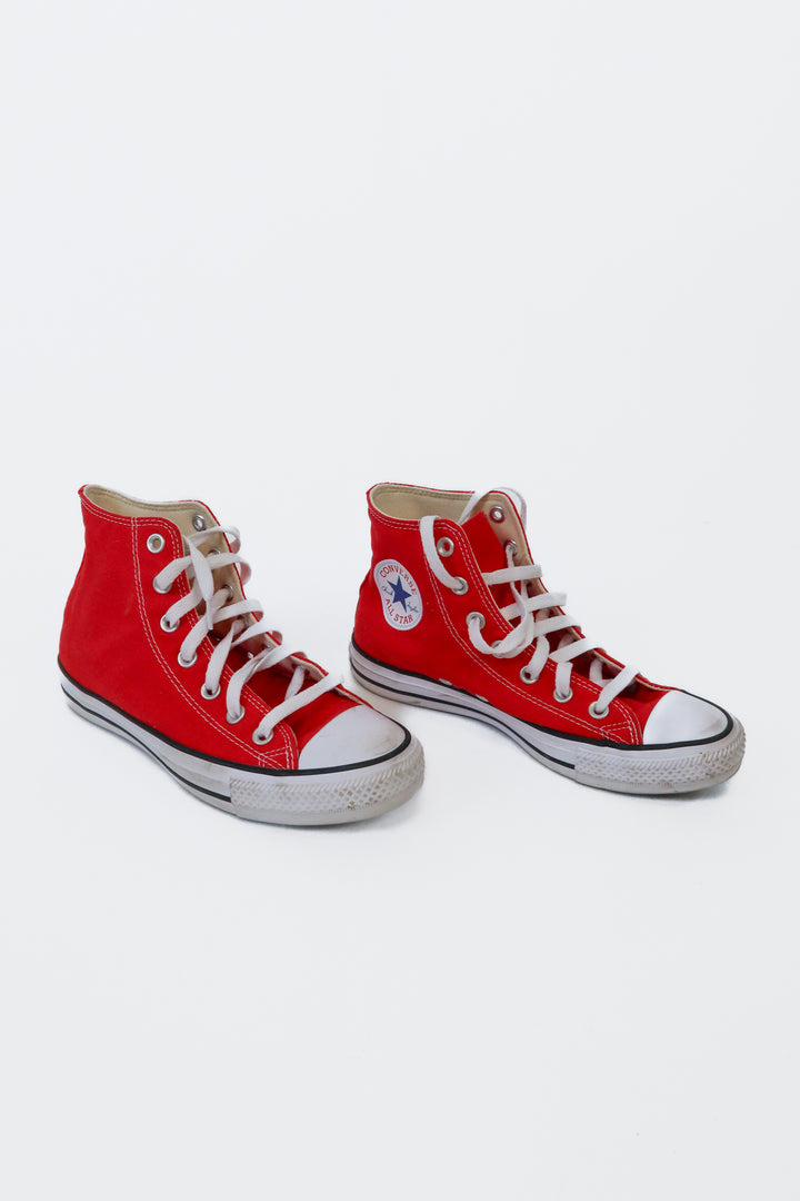 Converse Red Chuck Taylor All Star High Tops (7; retail $65)