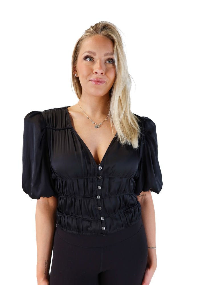 Frame Black Silky Blouse (S; retails for $348)