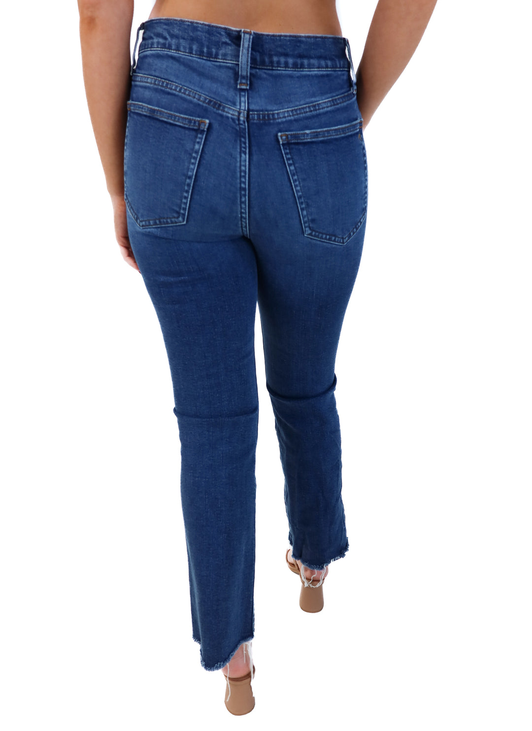 Madewell medium wash mid-rise kick out jeans (26; retails for $69.97)