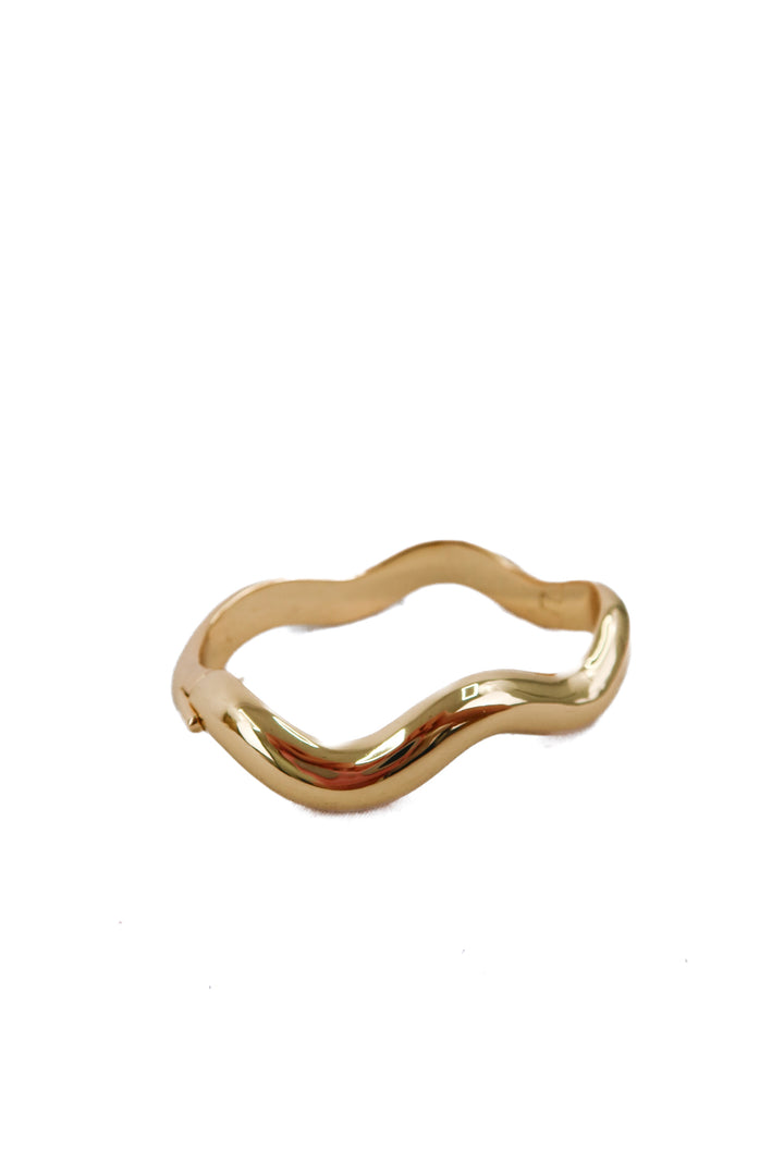 Jenny Bird gold wavy bangel NWT (retail $170)