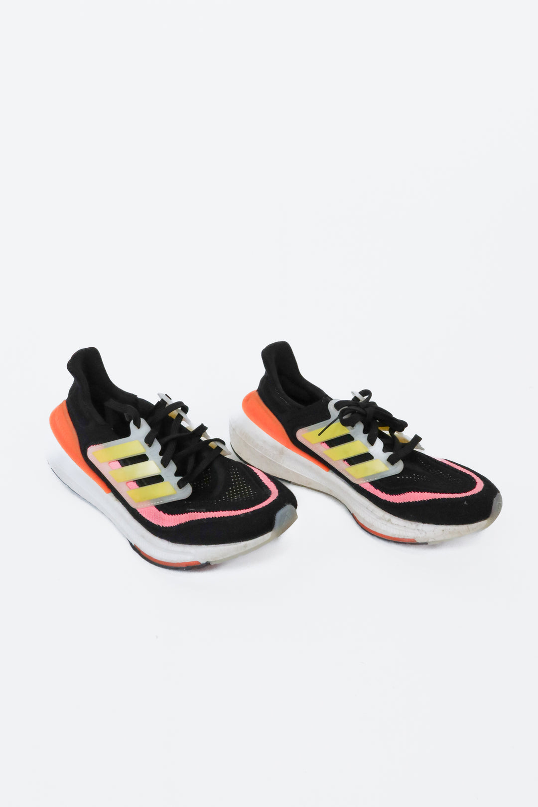 Adidas Black/Neon Light Boost Sneakers (7; retail $99)
