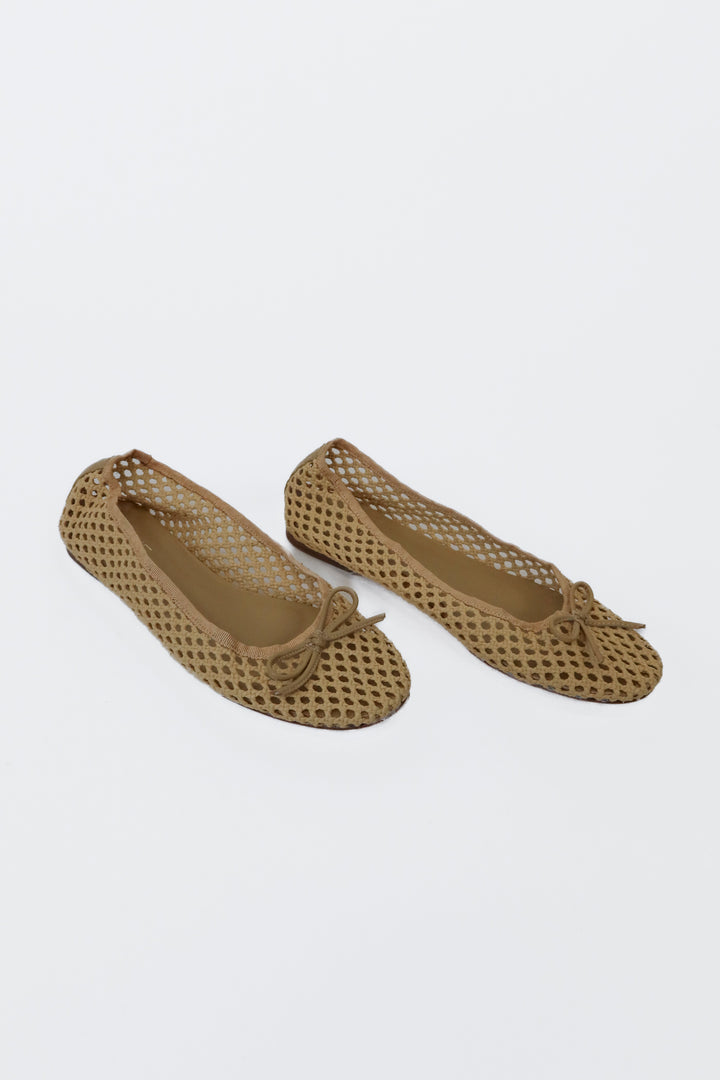 Raye Natural Woven Leather Flats (7; $158)