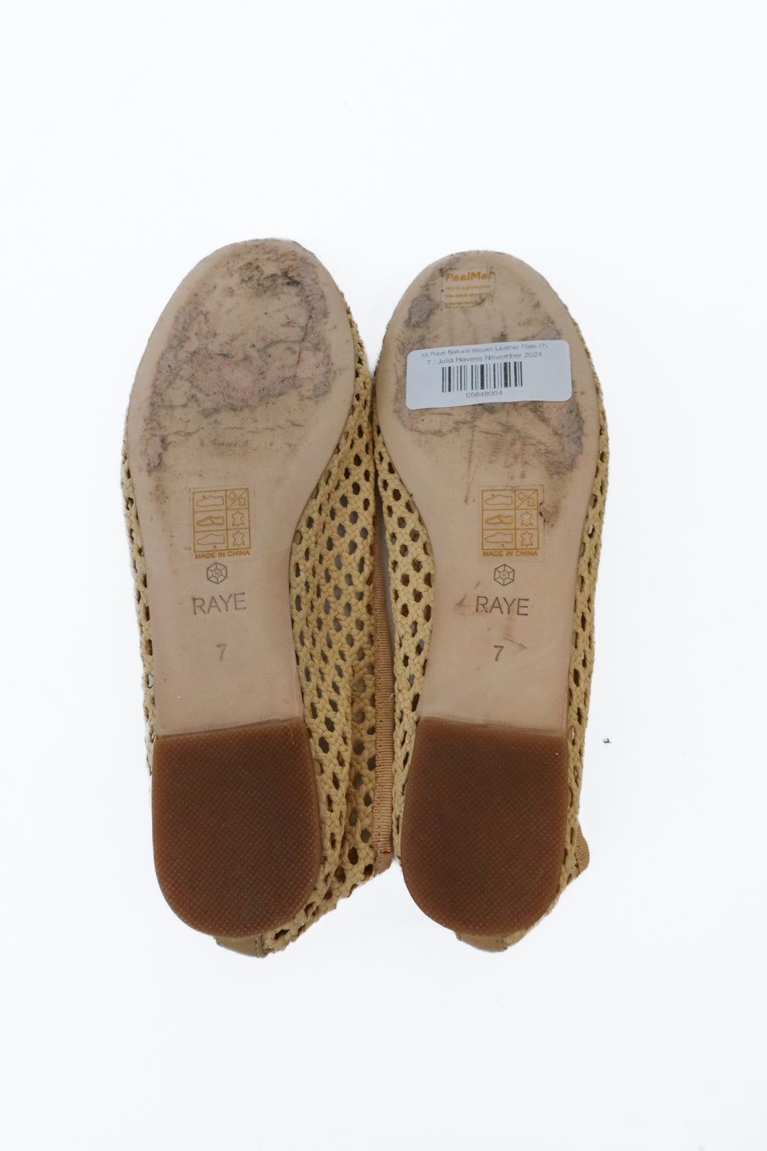 Raye Natural Woven Leather Flats (7; $158)