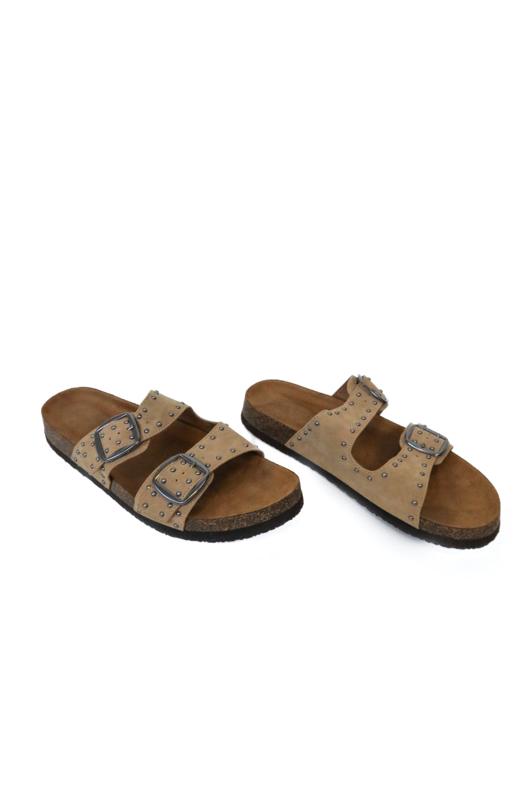 Universal Threads Tan Faux Suede Studded Sandals (7.5)